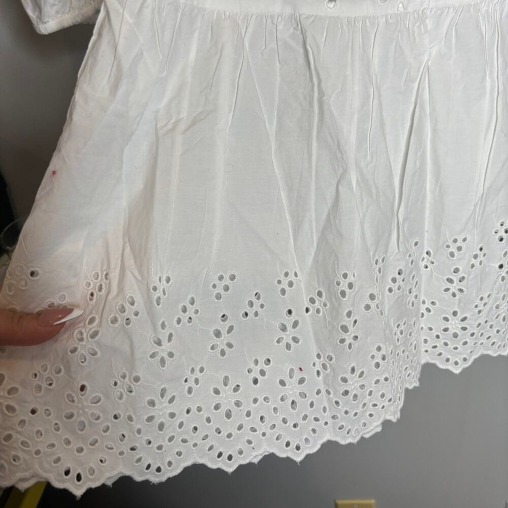 NWT Gap Cotton Eyelet Mini Dress White - Picture 9 of 12